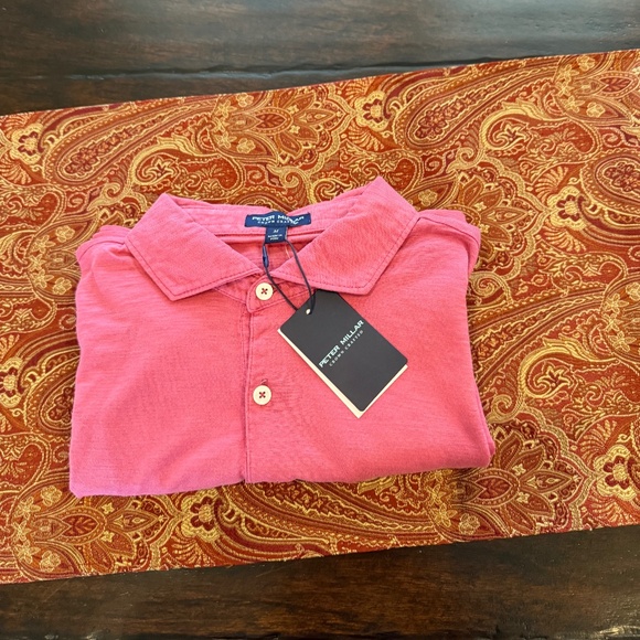 Peter Millar Crown Crafted Men's Medium Rosewood Journeyman Polo MSRP $135 - Picture 1 of 7